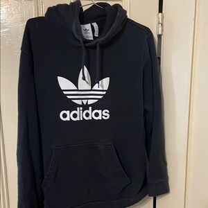 Adidas Black Hoodie with White Logo